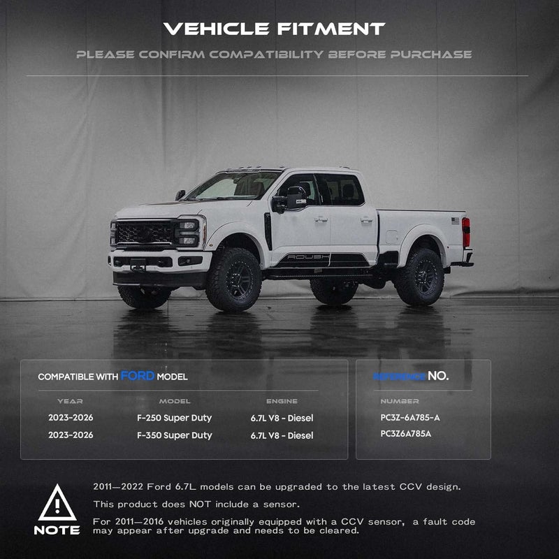 RHAOCZIYAUTO Air Oil Separator Assembly Fit for Ford F250 F350 Super Duty 2023-2024 OR 2011+ 6.7L Powerstroke Diesel - PCV CCV Vent Valve Engine Crankcase - Replace PC3Z-6A785-A, PC3Z6A785A - Image 2